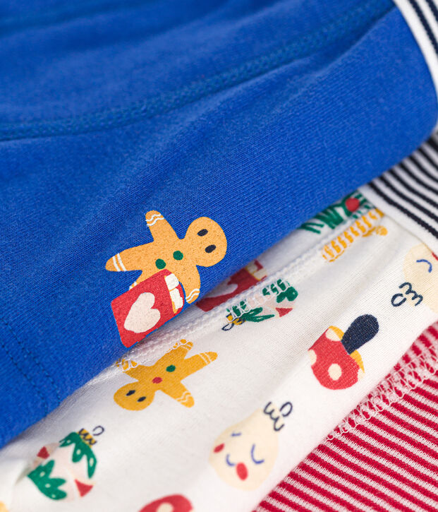 Children's Christmas-theme cotton boxers - 3-pack multicolor