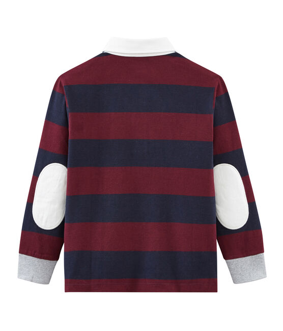 Boy's striped long sleeved rugby shirt SMOKING blue/OGRE red