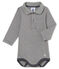 Baby boy's polo neck milleraies body MAKI grey/MARSHMALLOW white