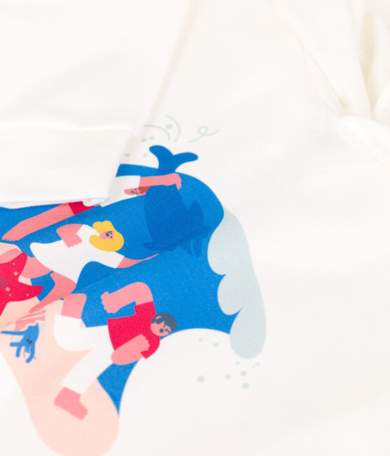 Petit Bateau x Water Family Boys' Hoodie MARSHMALLOW white