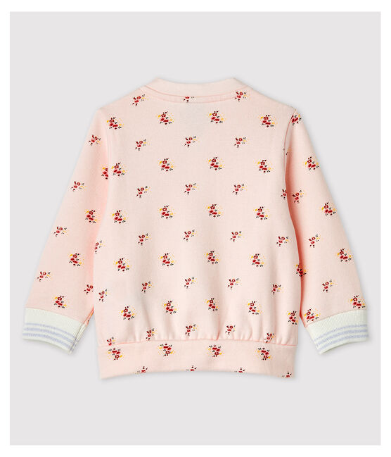 Baby Girls' Print Fleece Baseball Jacket FLEUR pink/MULTICO white