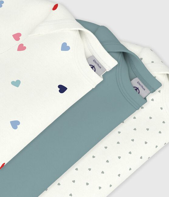 Pack of babies' short-sleeved heart print cotton bodies variante 1
