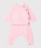 Babies' Clothing in Cotton/Merino Wool/Polyester - 2-Piece Set FLEUR pink
