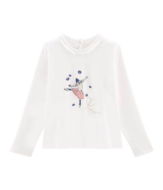 Girls' Long-sleeved T-Shirt MARSHMALLOW white