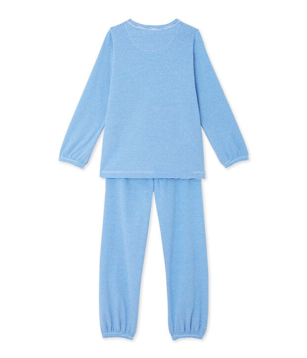 Girl's milleraies striped pyjamas blue/white
