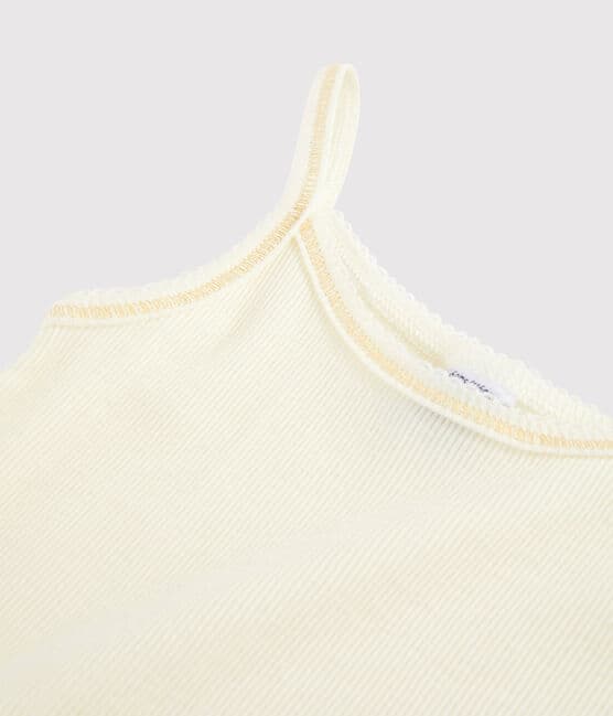 Girls' Wool/Cotton Vest Top MARSHMALLOW white