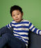 Boys' Long-Sleeved Jersey Polo Shirt SURF blue/MARSHMALLOW white