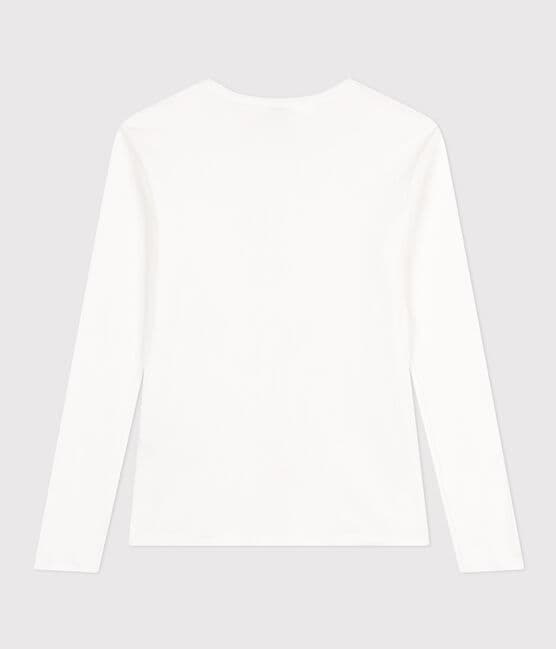 Women's iconic long-sleeved plain rib knit T-shirt ECUME | Petit Bateau