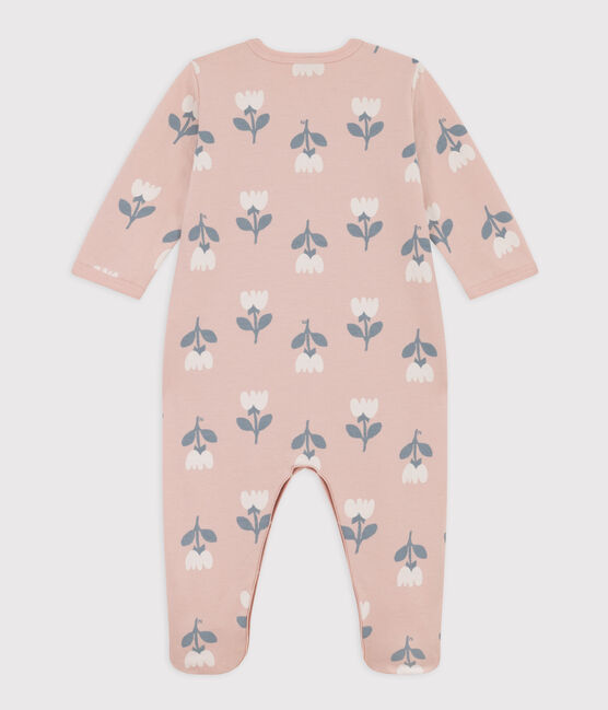 Patterned Fleece Sleepsuit SALINE pink/MULTICO white