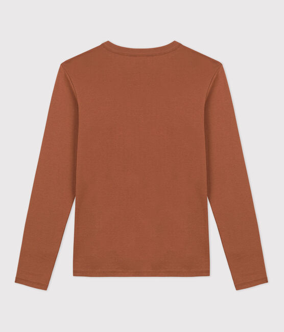 Women's Iconic Cotton Round Neck T-Shirt CINA brown