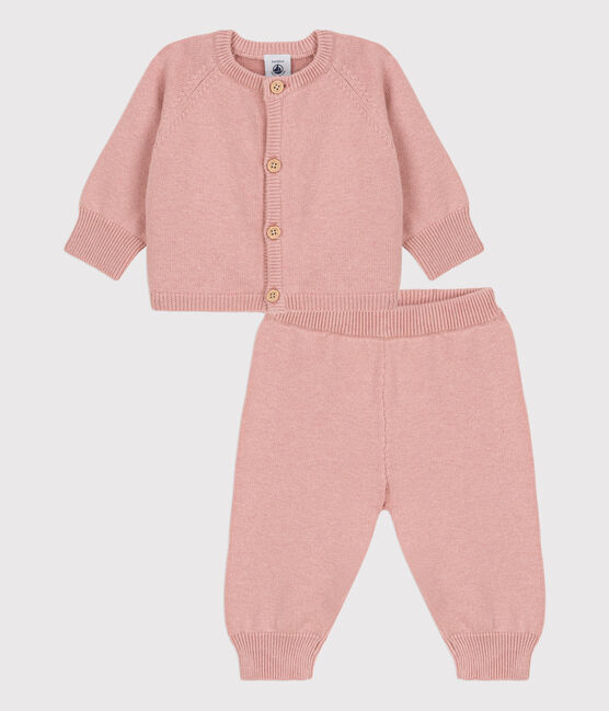 Babies' Wool/Cotton Knit Clothing - 2-Piece Set SALINE pink