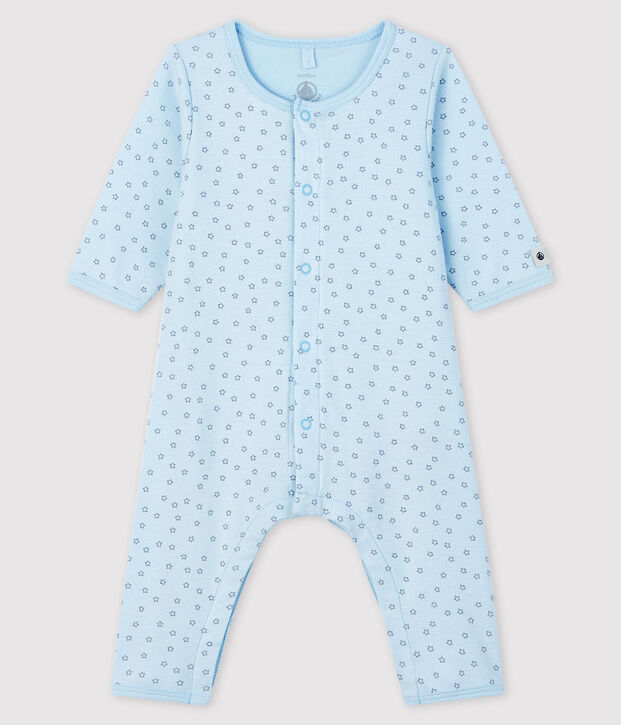 Baby Boys' Starry Footless Organic Cotton Bodyjama blue/grey