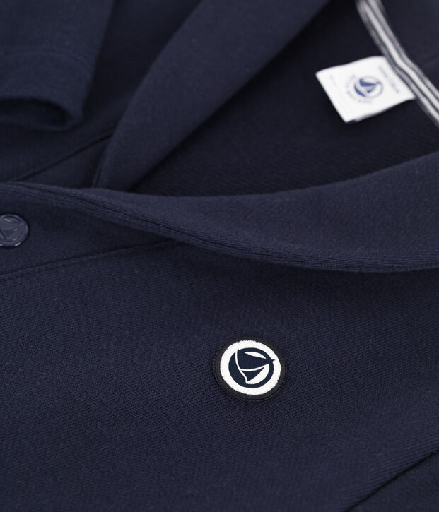 Children's plain cotton cardigan blue