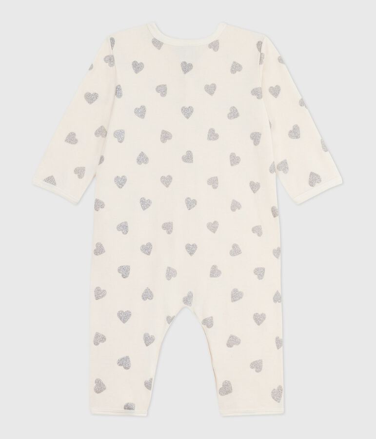 Babies' footless printed cotton pyjama suit Ecru/grey