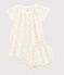 Baby Girls' Short-Sleeved Fruit Pattern Organic Cotton Woven Tube Knit Dress  with Bloomers MARSHMALLOW white/MULTICO white