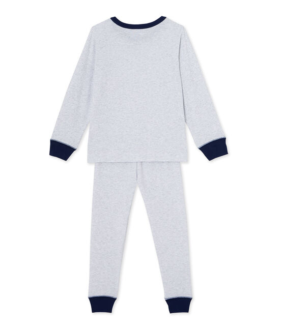 Pyjama garçon en milleraies POUSSIERE grey/LAIT white