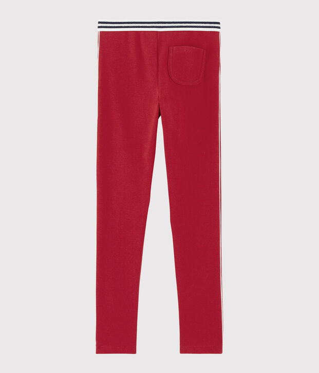 Girls' Cotton and Elastane Jeggings red