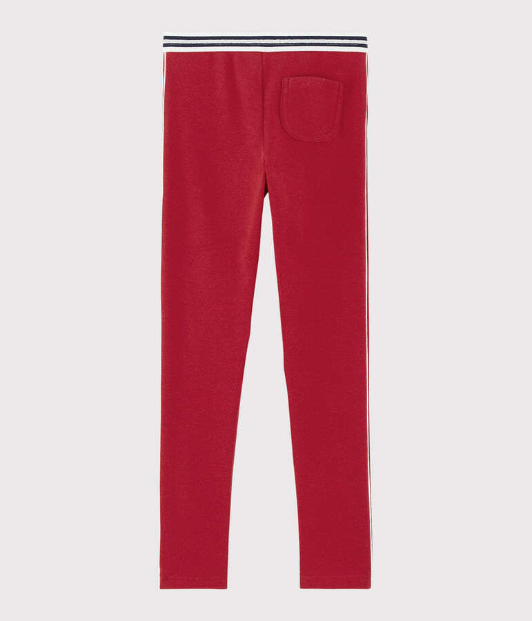 Girls' Cotton and Elastane Jeggings red