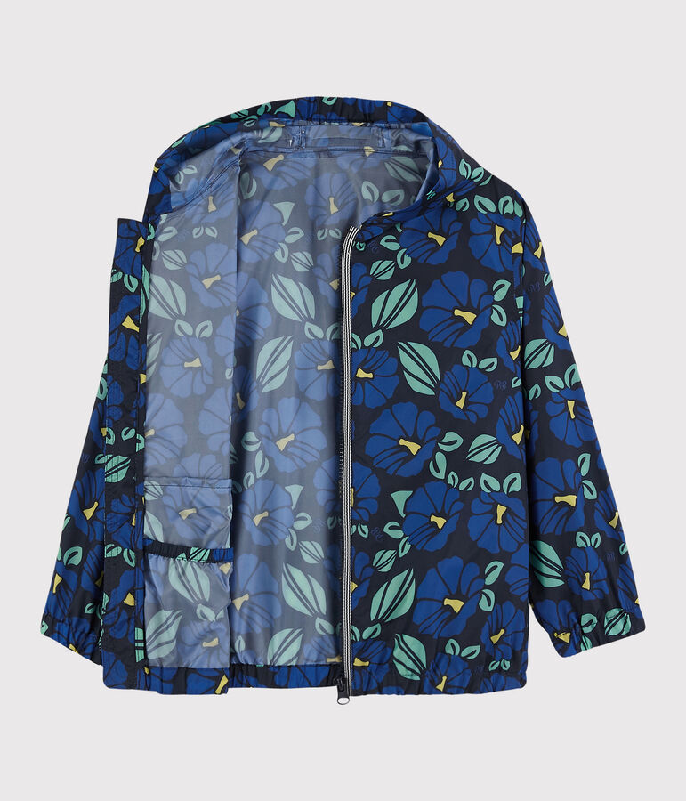 Boys' Recycled Polyester Windbreaker SMOKING blue/MULTICO white