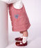 Babies' sleeveless stripy cotton dress with a heart badge pink/pink