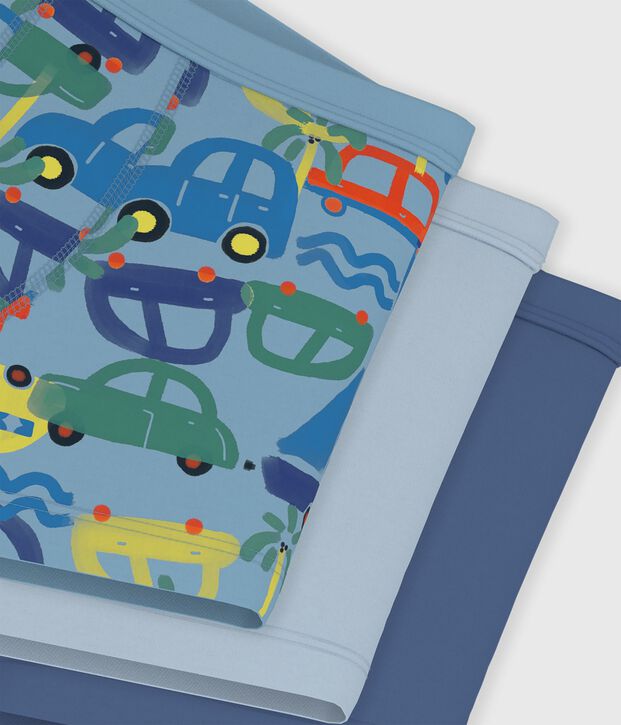 Pack of children's printed cotton boxers with covered waistbands multicolor