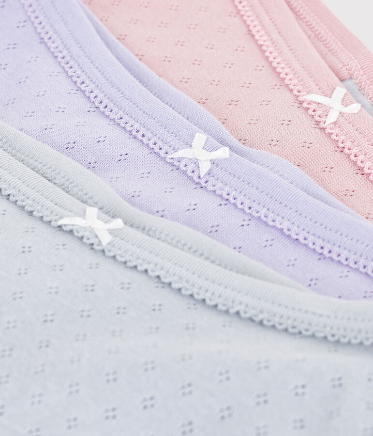 Pack of children's high-waisted openwork cotton pants variante 1