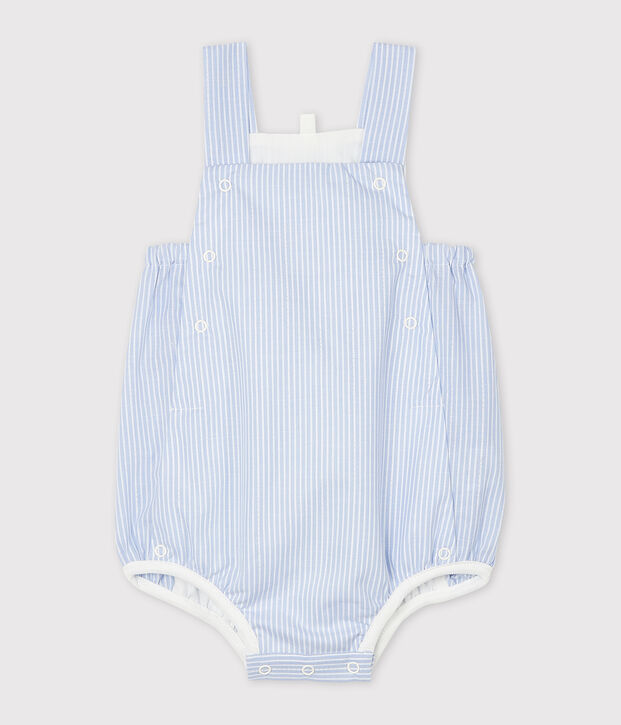 Unisex Baby's Striped Poplin Playsuit white/multicolor