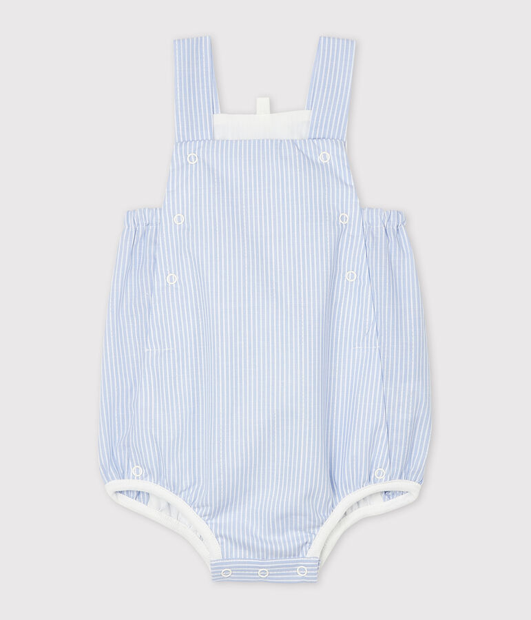 Unisex Baby's Striped Poplin Playsuit MARSHMALLOW white/MULTICO white