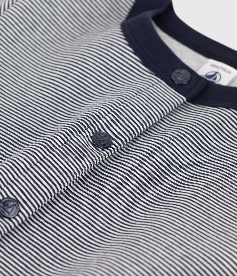 Girls' Double Jersey Cardigan SMOKING blue/MARSHMALLOW white