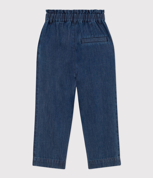 Girls' Lightweight Straight-Fit Denim Trousers blue