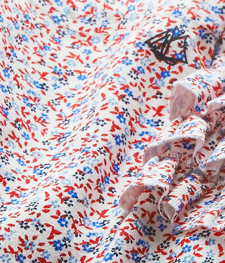 Baby girl's print leggings MARSHMALLOW white/TERKUIT red/MULTICO