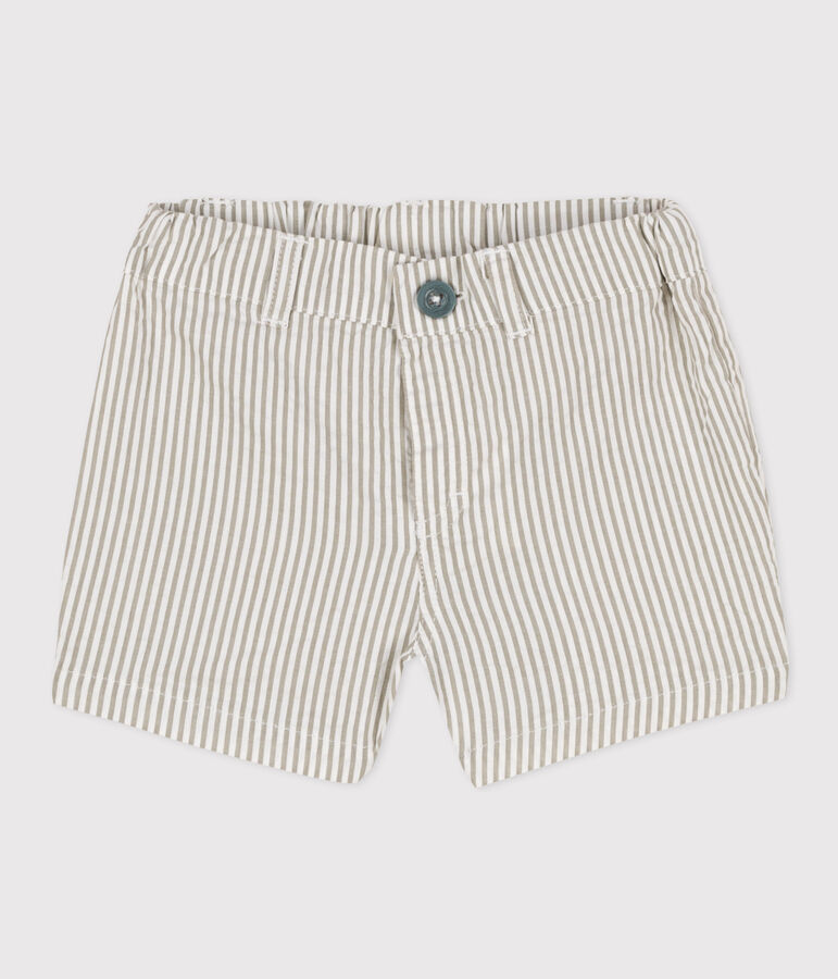 Babies' Seersucker Shorts green/white