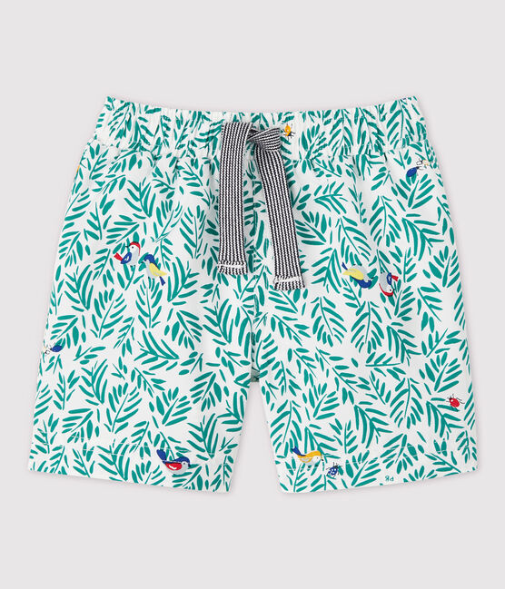 Baby Boys' Eco-Friendly Swim Shorts MARSHMALLOW white/MULTICO white