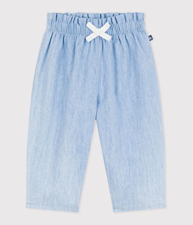 Babies' chambray trousers blue