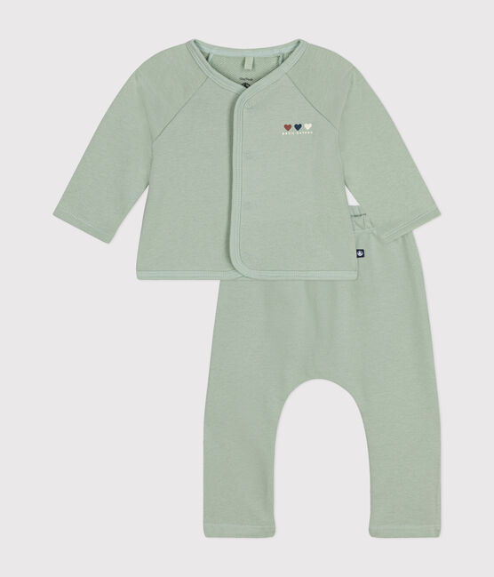 Babies Fleece Outfit - 2-Piece Set HERBIER green