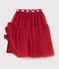 Children's long skirt in plain tulle red