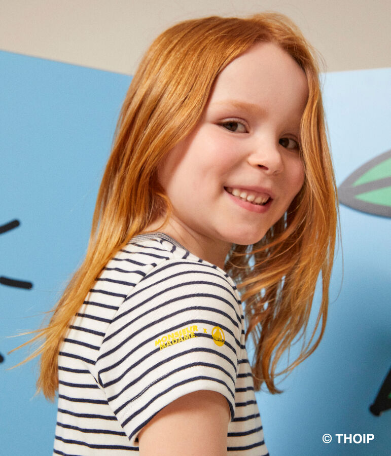 Girls' cotton Mr. Men and Little Miss dress white/blue