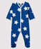 Babies' Blue Starry Fleece Sleepsuit MAJOR blue/ECUME white