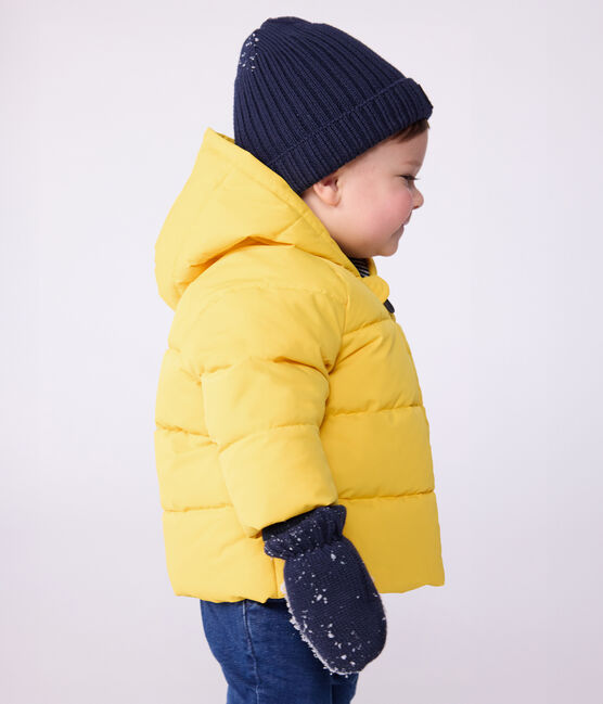Babies' plain puffer jacket JAUNE yellow