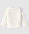 Baby girl's tubular knit cardigan MARSHMALLOW white