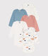 Long-Sleeved Cotton Cloud Bodysuits - Pack of 5