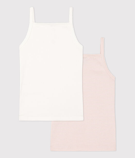 Girls' Pinstriped Cotton Vest Tops - 2-Pack variante 1