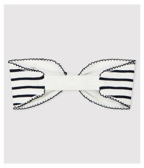 Babies' Cotton Headband MARSHMALLOW white/SMOKING blue
