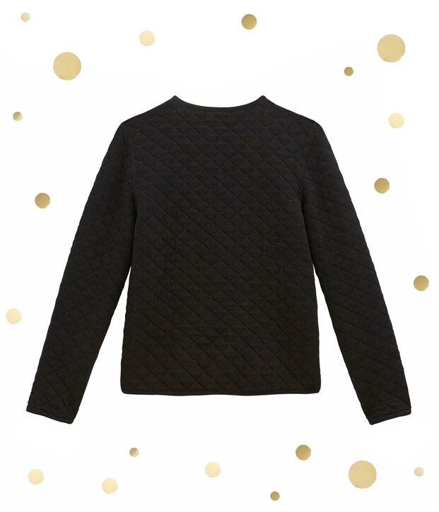 women's quilted cardigan black/yellow