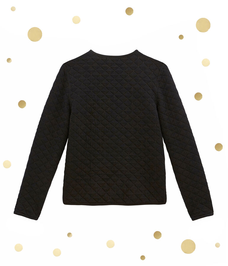 women's quilted cardigan black/yellow