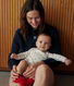 Babies' long-sleeved cotton wrapover bodysuit