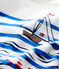 Baby boy's creative sailor top MARSHMALLOW white/PERSE blue