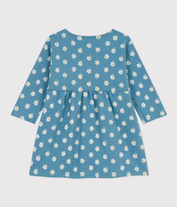 Babies' Long-Sleeved Thick Jersey Dress blue/multicolor