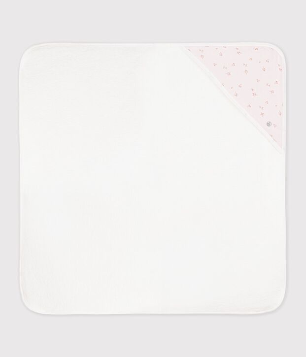 Babies' square cotton bath wrap pink/multicolor