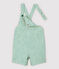 Baby Boys' Fancy Serge Dungaree Shorts MARSHMALLOW white/GAZON green